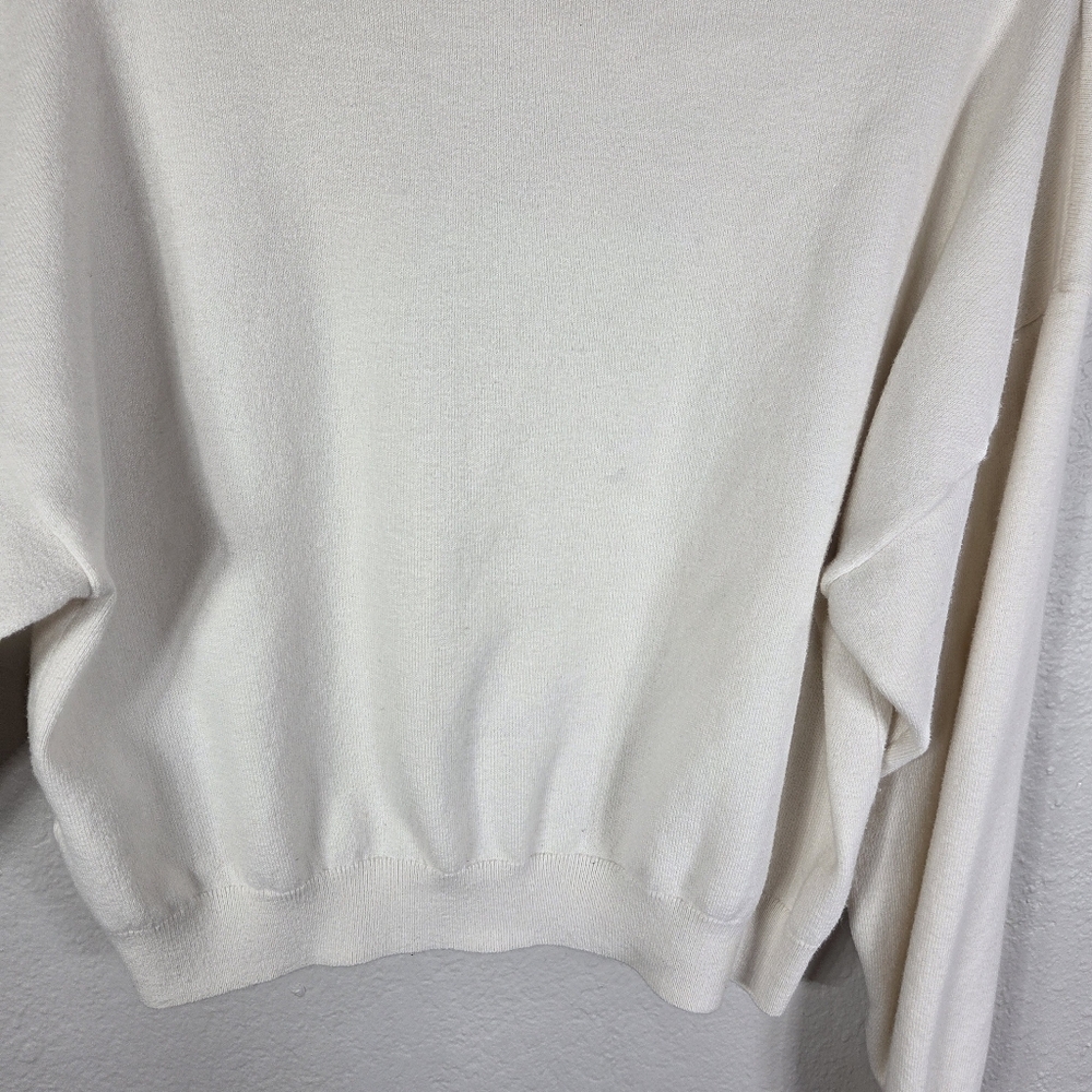Aritzia Sunday Best Size L Cream Merino Wool Daisy Sweater Daisies Flower Print - Picture 11 of 16